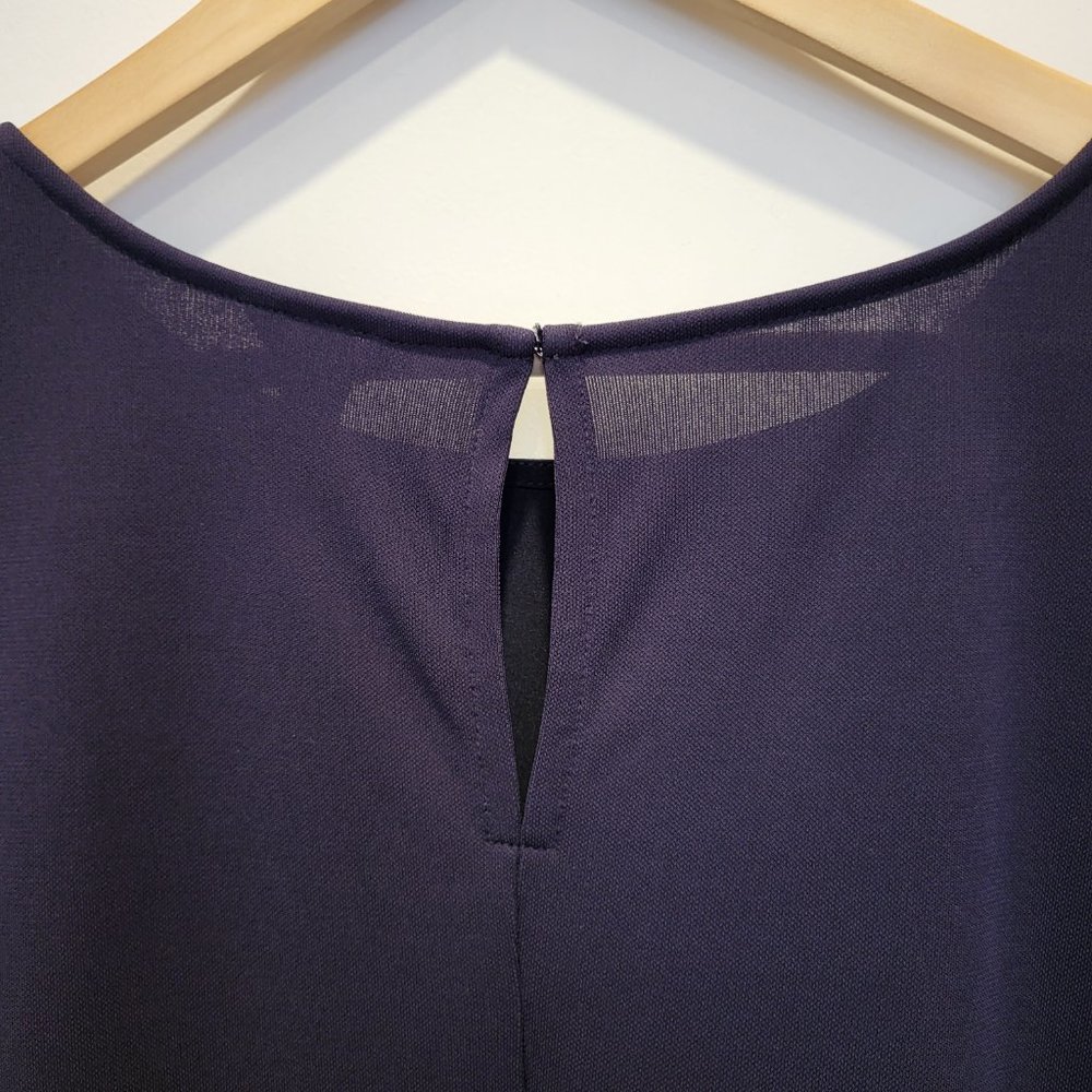 Ann Taylor Blue Ruffle Hem Short Sleeve Top, Size Large, GUC - Picture 4 of 9